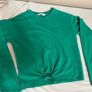 H&M Green Long Sleeve T-Shirt Youth 13-14Y (US 18) Basic Crew Neck Top